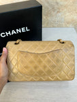 Chanel Vintage Classic Medium Flap Bag in Lambskin Beige GHW - Series 7 Complete Set
