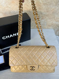 Chanel Vintage Classic Medium Flap Bag in Lambskin Beige GHW - Series 7 Complete Set
