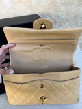 Chanel Vintage Classic Medium Flap Bag in Lambskin Beige GHW - Series 7 Complete Set