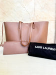 Saint Laurent Shopping Leather Tote Bag in Brick