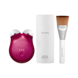 NuFace MINI+ Starter Kit Smart On-the-Go Facial Toning Kit with free Aqua Gel Activator 100mL & Applicator Brush