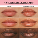 Ole Henriksen Pout Preserve Hydrating Peptide Lip Treatment in Anine Bing Strawberry Sorbet Glimmer