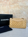 Chanel Vintage Classic Medium Flap Bag in Lambskin Beige GHW - Series 7 Complete Set