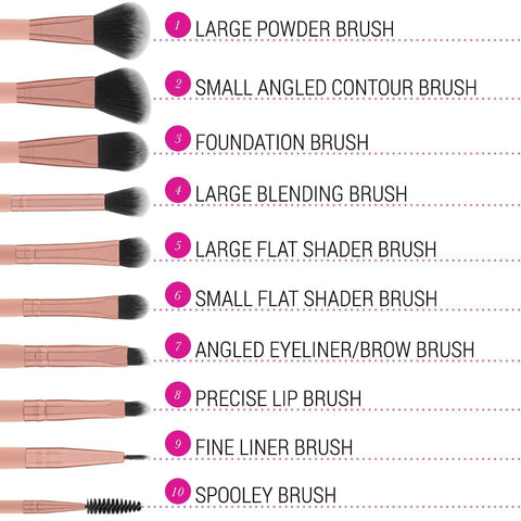 BH Cosmetics Pretty in Pink 10 Piece Brush Set with Bag – The